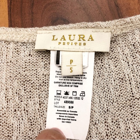 LAURA Petites Oversized Knitted Minimalist Beige Slouchy Kimono Blouse Cardigan. - Picture 5 of 12